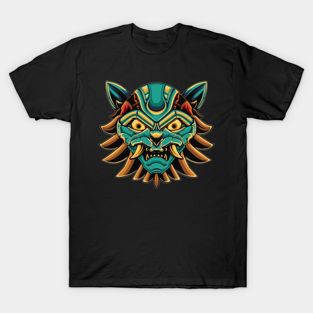 mecha cat mask robot illustration T-Shirt by Invectus Studio Store